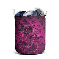 Aotearoa Maori Hei Tiki Laundry Basket Mawhero Kowhaiwhai Puhoro Motif