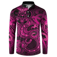 Aotearoa Maori Hei Tiki Button Sweatshirt Mawhero Kowhaiwhai Puhoro Motif