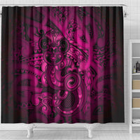 Aotearoa Maori Hei Tiki Shower Curtain Mawhero Kowhaiwhai Puhoro Motif LT9 - Polynesian Pride