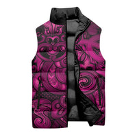 Aotearoa Maori Hei Tiki Sleeveless Puffer Jacket Mawhero Kowhaiwhai Puhoro Motif LT9 - Polynesian Pride