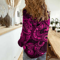 Aotearoa Maori Hei Tiki Women Casual Shirt Mawhero Kowhaiwhai Puhoro Motif LT9 - Polynesian Pride