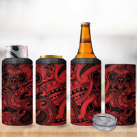 Aotearoa Maori Hei Tiki 4 in 1 Can Cooler Tumbler Whero Kowhaiwhai Puhoro Motif LT9 - Polynesian Pride