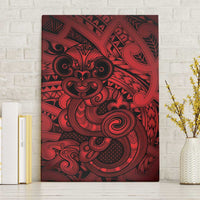 Aotearoa Maori Hei Tiki Canvas Wall Art Whero Kowhaiwhai Puhoro Motif