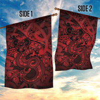 Aotearoa Maori Hei Tiki Garden Flag Whero Kowhaiwhai Puhoro Motif