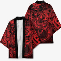 Aotearoa Maori Hei Tiki Kimono Whero Kowhaiwhai Puhoro Motif