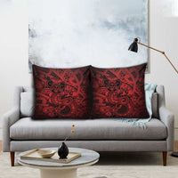 Aotearoa Maori Hei Tiki Pillow Cover Whero Kowhaiwhai Puhoro Motif