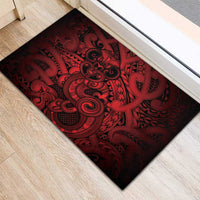 Aotearoa Maori Hei Tiki Rubber Doormat Whero Kowhaiwhai Puhoro Motif