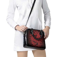 Aotearoa Maori Hei Tiki Shoulder Handbag Whero Kowhaiwhai Puhoro Motif