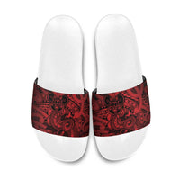 Aotearoa Maori Hei Tiki Slide Sandals Whero Kowhaiwhai Puhoro Motif