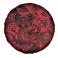 Aotearoa Maori Hei Tiki Spare Tire Cover Whero Kowhaiwhai Puhoro Motif