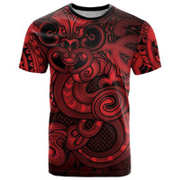 Aotearoa Maori Hei Tiki T Shirt Whero Kowhaiwhai Puhoro Motif