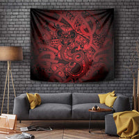 Aotearoa Maori Hei Tiki Tapestry Whero Kowhaiwhai Puhoro Motif