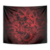 Aotearoa Maori Hei Tiki Tapestry Whero Kowhaiwhai Puhoro Motif