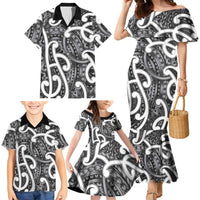 Aotearoa Maori Kowhaiwhai Family Matching Mermaid Dress and Hawaiian Shirt Kiwikiwi Puhoro and Patiki LT9 - Polynesian Pride