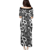 Aotearoa Maori Kowhaiwhai Family Matching Puletasi and Hawaiian Shirt Kiwikiwi Puhoro and Patiki LT9 - Polynesian Pride