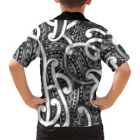 Aotearoa Maori Kowhaiwhai Family Matching Short Sleeve Bodycon Dress and Hawaiian Shirt Kiwikiwi Puhoro and Patiki LT9 - Polynesian Pride