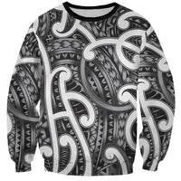 Aotearoa Maori Kowhaiwhai Sweatshirt Kiwikiwi Puhoro and Patiki