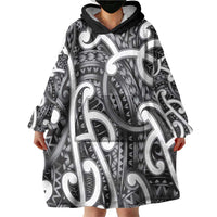 Aotearoa Maori Kowhaiwhai Wearable Blanket Hoodie Kiwikiwi Puhoro and Patiki