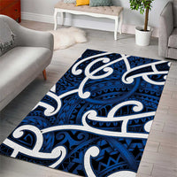 Aotearoa Maori Kowhaiwhai Area Rug Kikorangi Puhoro and Patiki