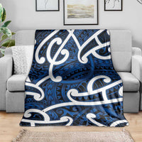 Aotearoa Maori Kowhaiwhai Blanket Kikorangi Puhoro and Patiki