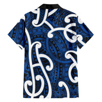 Aotearoa Maori Kowhaiwhai Hawaiian Shirt Kikorangi Puhoro and Patiki
