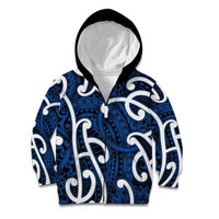 Aotearoa Maori Kowhaiwhai Kid Hoodie Kikorangi Puhoro and Patiki