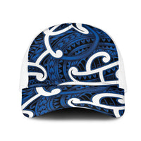 Aotearoa Maori Kowhaiwhai Mesh Trucker Cap Kikorangi Puhoro and Patiki