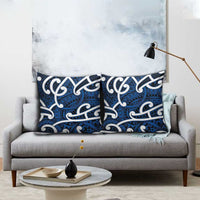 Aotearoa Maori Kowhaiwhai Pillow Cover Kikorangi Puhoro and Patiki