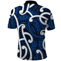 Aotearoa Maori Kowhaiwhai Polo Shirt Kikorangi Puhoro and Patiki LT9 - Polynesian Pride