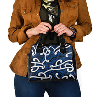 Aotearoa Maori Kowhaiwhai Shoulder Handbag Kikorangi Puhoro and Patiki