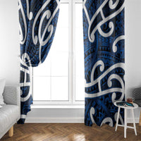Aotearoa Maori Kowhaiwhai Window Curtain Kikorangi Puhoro and Patiki