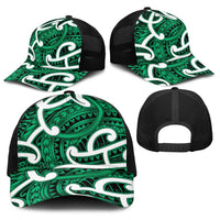 Aotearoa Maori Kowhaiwhai Baseball Net Cap Kakariki Puhoro and Patiki