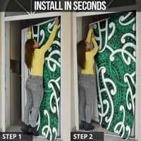 Aotearoa Maori Kowhaiwhai Door Cover Kakariki Puhoro and Patiki LT9 - Polynesian Pride