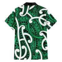 Aotearoa Maori Kowhaiwhai Family Matching Summer Maxi Dress and Hawaiian Shirt Kakariki Puhoro and Patiki LT9 - Polynesian Pride
