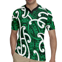 Aotearoa Maori Kowhaiwhai Rugby Jersey Kakariki Puhoro and Patiki