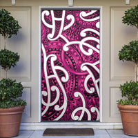 Aotearoa Maori Kowhaiwhai Door Cover Mawhero Puhoro and Patiki LT9 Pink - Polynesian Pride