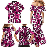 Aotearoa Maori Kowhaiwhai Family Matching Mermaid Dress and Hawaiian Shirt Mawhero Puhoro and Patiki LT9 - Polynesian Pride