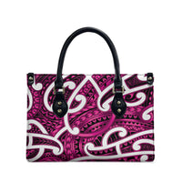 Aotearoa Maori Kowhaiwhai Leather Bag Mawhero Puhoro and Patiki