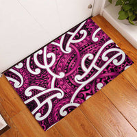 Aotearoa Maori Kowhaiwhai Rubber Doormat Mawhero Puhoro and Patiki