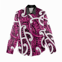 Aotearoa Maori Kowhaiwhai Women Casual Shirt Mawhero Puhoro and Patiki LT9 - Polynesian Pride