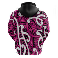 Aotearoa Maori Kowhaiwhai Zip Hoodie Mawhero Puhoro and Patiki