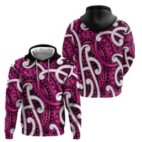 Aotearoa Maori Kowhaiwhai Zip Hoodie Mawhero Puhoro and Patiki
