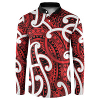 Aotearoa Maori Kowhaiwhai Button Sweatshirt Whero Puhoro and Patiki