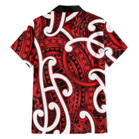 Aotearoa Maori Kowhaiwhai Family Matching Off Shoulder Short Dress and Hawaiian Shirt Whero Puhoro and Patiki LT9 - Polynesian Pride