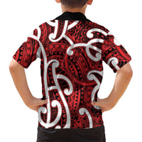 Aotearoa Maori Kowhaiwhai Family Matching Summer Maxi Dress and Hawaiian Shirt Whero Puhoro and Patiki LT9 - Polynesian Pride