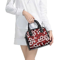 Aotearoa Maori Kowhaiwhai Shoulder Handbag Whero Puhoro and Patiki