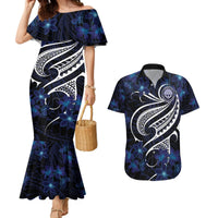 Micronesia Constitution Day Couples Matching Mermaid Dress and Hawaiian Shirt Since 1979 with Polynesian Hibiscus Pattern LT9 Blue - Polynesian Pride