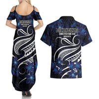 Micronesia Constitution Day Couples Matching Summer Maxi Dress and Hawaiian Shirt Since 1979 with Polynesian Hibiscus Pattern LT9 - Polynesian Pride