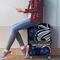 Micronesia Constitution Day Luggage Cover Since 1979 with Polynesian Hibiscus Pattern