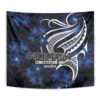 Micronesia Constitution Day Tapestry Since 1979 with Polynesian Hibiscus Pattern